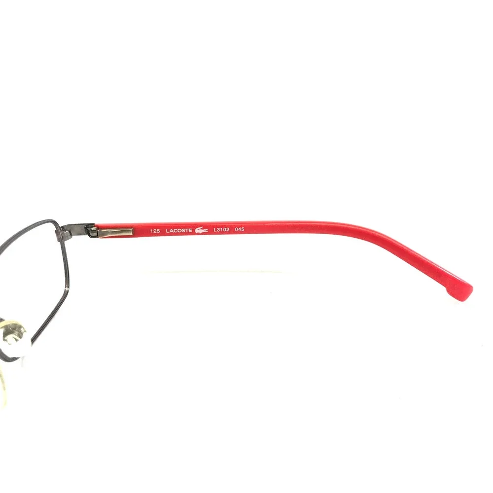 Lacoste Petite Eyeglasses Frames L3102 045 Red Silver Rectangle 48-15-125